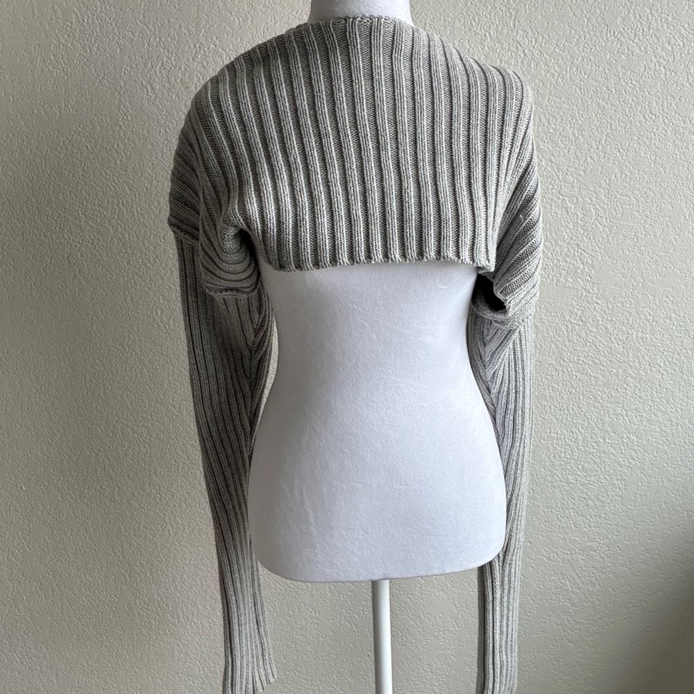 Simonett Gray Ribbed Shrug - Picture 3 of 7